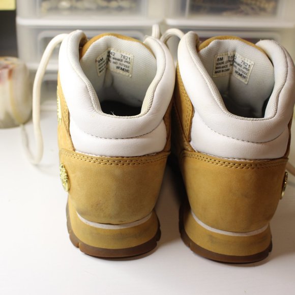 Euro Hiker Boot Timberland 8 Women Tan White READ - Picture 10 of 16